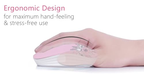 JUHOO Wireless Mouse with Nano Receiver for PC, Laptop, Notebook, Computer, MacBook, Less Noise, Portable Mobile Optical Mice - style: Flower Girl