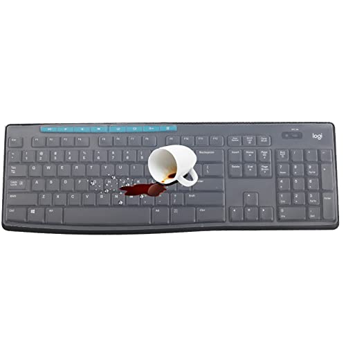 Keyboard Cover for Logitech MK370 MK295 MK275 MK270 Wireless Keyboard, Logitech K200 K260 K270 MK200 MK260 Keyboard Cover Skin Protector (NOT Fit Other Model Keyboards)-Clear - color: clear