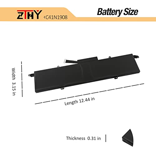 C41N1908 Laptop Battery Replacement for Asus ROG Zephyrus G14 GA401 GA401Q GA401II GA401IU GA401IV GA401IVC GA401IH GA401QC GA401QH GA401QM GA401QE GA401QEC ROG Studio Pro 14 PX401QM PX401IV C41PQ05 - size: 12.48*3.23*0.39 inch C41N1908