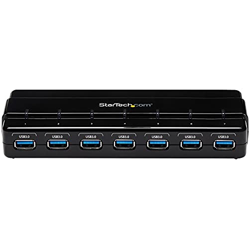 StarTech.com 7 Port USB 3.0 Hub – Up To 5 Gbps – 7 x USB – Universal Multi Port USB Extender for Your Desktop – USB Powered (ST7300USB3B)