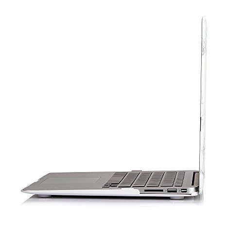 RUBAN Case Compatible with MacBook Air 13 Inch (Models: A1369 & A1466, Older Version 2010-2017 Release), Slim Snap On Hard Shell Protective Cover and Keyboard Cover (White Marble) - color: White Marble