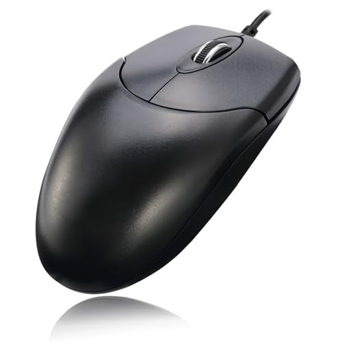 Adesso 3 Button Desktop PS/2 Optical Scroll Mouse, Black - style: PS/2