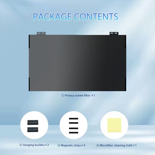 Computer Privacy Screen 23.6 Inch Magnetic, Removable Hanging Privacy Shield for frameless Monitor 16:9 Widescreen, Anti Blue Light, Anti-Glare Protector