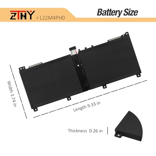 L22M4PH0 Laptop Battery for Lenovo YogaBook 9-13IRU8 82YQ 9-13IMU9 83FF | L22B4PH0 L22C4PH0 L22L4PH0 L22D4PH0 SB11N45421 5B11N45437 SB11K39336 5B11K39337 7.8V 80Wh - size: 9.33*3.74*0.26inch L22M4PH0