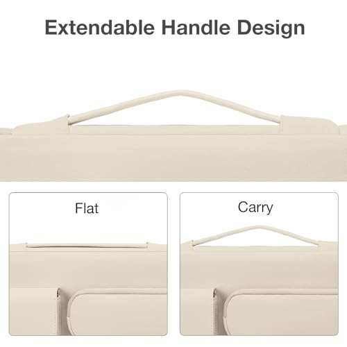 MOSISO 360 Protective Laptop Case 13.3 inch, 13-13.3 inch Laptop Sleeve | Compatible with MacBook Air/Pro 13 / Pro 14, HP Dell ASUS Lenovo,Side Open Bag with 2 Raised&1 Flapover Pockets, Sand - color: Sand, size: 13.3 inch