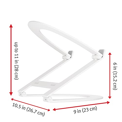 Twelve South Curve Flex | Ergonomic Height & Angle Adjustable Aluminum Laptop/MacBook Stand/Riser, fits 10"-17" - color: White