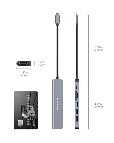 LENTION 7-in-1 USB C Hub, 4K@60Hz HDMI, 100W PD, Card Reader, USB 3.0 & 2.0 | Plug and Play, Stable Driver 3.0 Certified, for macOS, iOS/iPadOS, Windows & ChromeOS (CB-CE18, Space Gray) - color: Space Gray