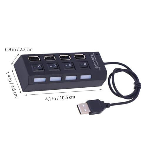 Vaguelly Portable USB Hub Ports with Individual LED Power Indicators and Switches High-Speed Mbps Data Transfer Expansion Hub for Laptop PC Desktop Compatible with Windows Operating System
