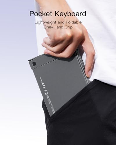 Inateck Foldable Mini Keyboard with Trackpad, 3-Device Bluetooth | For iOS/Android/Windows, QWERTY Layout, Ultra-Portable, Pocket-Sized, KB06101