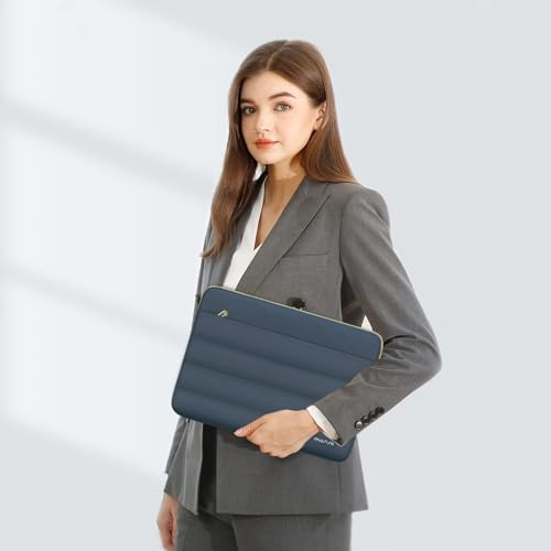 MOSISO Laptop Case 13.3 inch,13-13.3 inch Puffy Laptop Sleeve Compatible with MacBook Neo/Air 13.6 M5 M4 M3 M2 M1/Pro 13/14,HP Dell ASUS Lenovo,Polyester Horizontal Bag with Small Case, Haze Blue - color: Haze Blue, size: 13.3 inch