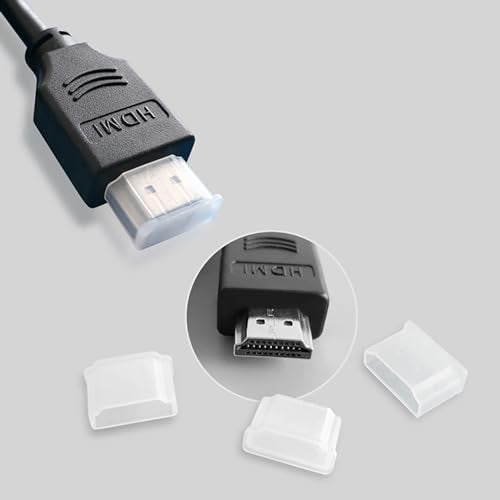 20PCS Plastic HDMI Male Port Anti Dust Dustproof Cover Cap Plug Protector Compatible with Computer Laptop TV (Transparent) - color: Transparent