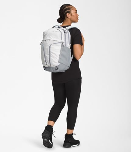 The North Face Surge Commuter Laptop Pack, Wht Met Mélange/Mid Gy-NPF, OSFA | Everyday Travel Bag, Laptop Sleeve, Water-Repellent - color: Tnf White Metallic Mélange/Mid Grey-npf