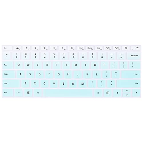 Batianda for Microsoft Surface Laptop 5 4 3 13.5" 15 inch Premium Silicone Ultra Thin Gradient Color Waterproof Soft Keyboard Cover Skin,Gradient Green - color: Gradient green