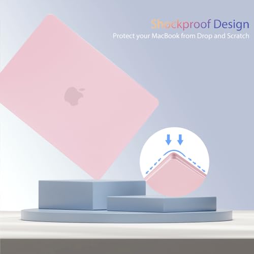 Teryeefi Compatible with M5 MacBook Air 13.6 inch M2 M3 M4 Case 2022 2023 2024 2025 2026 Model A2681/A3113/A3240/A3449, Laptop Hard Shell Case&Keyboard Cover&USB 3.0 Adapter, Frosted Chalk Pink - color: Frosted Chalk Pink