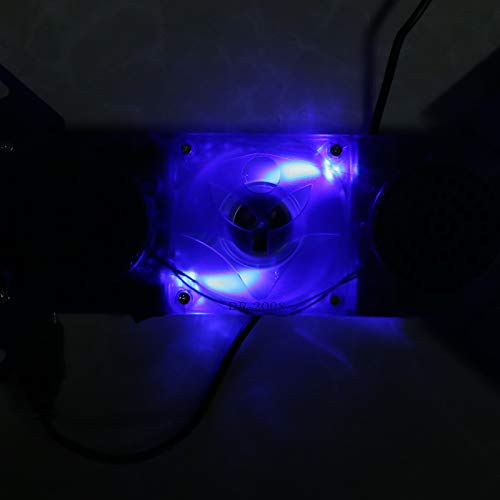 DR - 2008 Foldable Laptop Cooling Pad with USB Hub, Dual Speakers & LED Indicator, Low Noise 500–2500 RPM Fan, Adjustable Height for 13–17 Inch Laptops, ABS Construction
