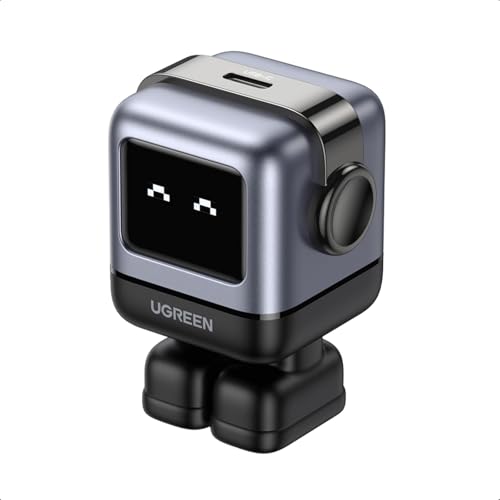 UGREEN Uno 30W USB C Charger Block, Compact Robot GaN Fast Charger for iPhone 17, Gifts for Women Men, Compatible with iPhone 17/16/15, Galaxy S26/S25/S24, Pixel 10/9/8, iPad, MacBook Neo/Air, Black - color: Black