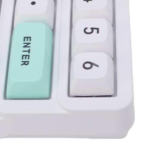 Asixxsix Number Pad, RGB 15 Keys Hot Swappable Wireless Numeric Keypad Macro Programmable Rechargeable Number Keypad with 3 Mode USB C 2.4G Bluetooth for Laptop Desktop Computer PC (White Green) - color: White Green