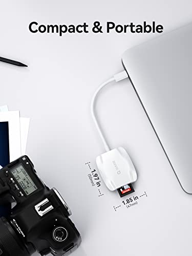 USB C SD Card Reader 4.0, QUUGE 2-in-1 UHS-ii Memory Card Reader, Micro SD Card Reader Type-C, Compatible with SDXC, SDHC, SD, MMC, RS-MMC, Micro SDXC, Micro SD, Micro SDHC, iPad Pro, Air MacBook Pro