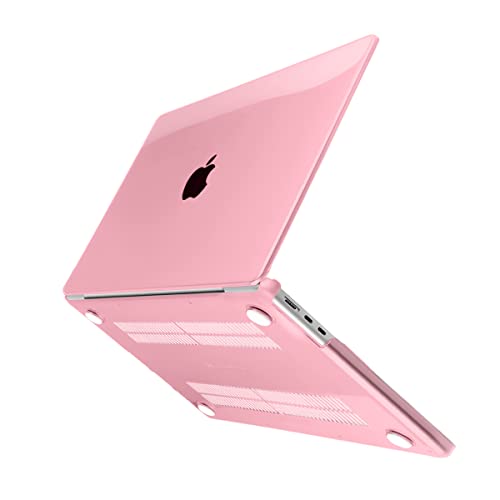 TWOLSKOO Compatible with MacBook Air 13 inch Case M5 2026 M4 2025 M3 M2 2024-2022 A3449 A3240 A3113 A2681, Plastic Hard Shell & Keyboard Cover & Screen Film for MacBook Air 13.6 inch, Crystal Pink - color: Crystal Pink