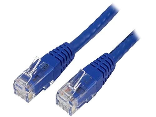 StarTech 2ft CAT6 Ethernet Cable - Blue CAT 6 Gigabit Ethernet Wire -250Mhz 100W PoE RJ45 UTP Molded Network Patch Cord with Strain Relief (C6PATCH2BL) | 250MHz bandwidth, Gold-plated RJ45, Patch Cable, Ethernet Cord, UTP Molded Network, Strain Relief, 10