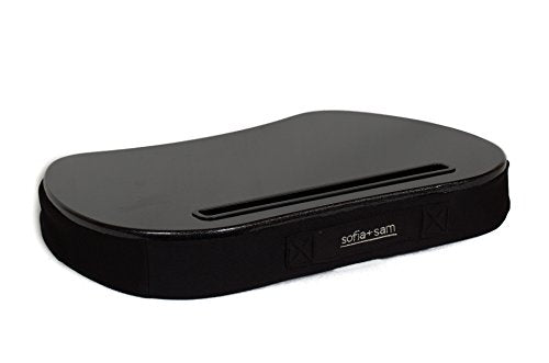 Sofia + Sam Mini Lap Desk with Memory Foam Cushion | Tablet Slot and Handle | Fits Laptops Up to 15" | Tablets Up to 9.6" | Black | Portable Travel Desk | Reading Writing and Coloring - color: Black With Tablet Slot