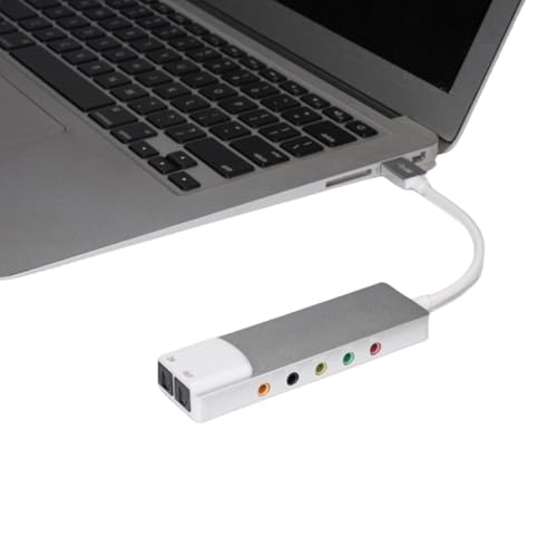 USB External Sound Card with SPDIF Digital Sound for 5.1 & 7.1 Surround Sound Systems, Aluminum Body - color: Silver