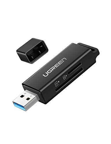 UGREEN SD Card Reader Portable USB 3.0 | Dual Slot Flash Memory Card Adapter Hub for TF SD Micro SD SDXC SDHC for Mac Windows Linux Chrome PC Laptop