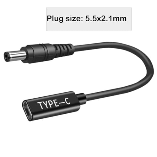5.5x2.1 mm USB C to DC Connector, 5V 12V 20V USB C DC Adapter 5.5 x 2.1mm Made for Power Bank, LED Desk Lamp, Small Fan, Starlink Mini, Foldable Solar - style: 5.5x2.1mm