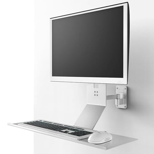 Computer Monitor Wall Mount with Keyboard Tray, Adjustable Workbench,for Home Offices, Compatible with 75x75mm and 100x100mm mounting Holes (61cm) - size: 61cm
