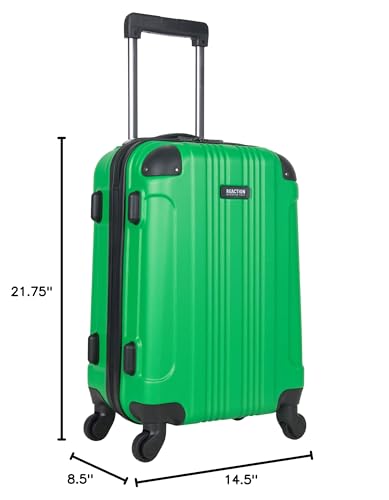 Kenneth Cole REACTION Out of Bounds Lightweight Hardshell 4-Wheel Spinner Luggage, Kelly Green, 20-Inch Carry On - color: Kelly Green, size: 20-Inch Carry On