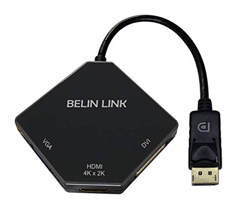 DP to HDMI VGA DVI Adapter Displayport to HDMI 4K Adapter 3 in 1 Display Port to HDMI VGA DVI Converter Male to Female Gold-Plated (Diamond Shaped)… (Diamond Shaped) - color: Diamond Shaped