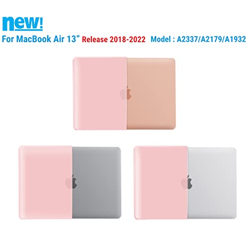 IBENZER Compatible with New MacBook Air 13 inch Case 2022 2021 2020 M1 A2337 A2179 A1932, Plastic Hard Shell Case with Keyboard Cover for Mac Retina Display with Touch ID, Rose Quartz, MMA-T13RQ+1 - color: Rose Quartz