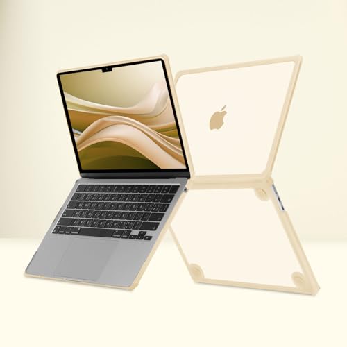 MOSISO Compatible with MacBook Air 13 inch Case M5 2026 M4 M3 M2 2025-2022 | A3449 A3240 A3113 A2681, 3 in 1 Kit Crack-Resistant Heavy Duty Protective Hard Shell Case Cover with TPU Bumper, Apricot - color: Apricot