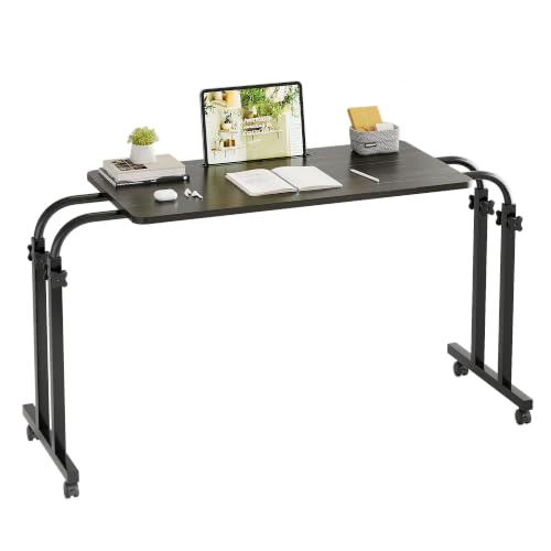 Furist Overbed Table with Wheels Laptop Desk Cart Table Over The Bed Table Adjustable Height and Length for Hospital and Home use