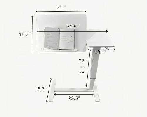 Foldable Bedside Table, Height Adjustable Overbed Bedside Desk Mobile Rolling Laptop Stand Tilting Sofa Side Table with Wheels, Folding Tray Tables for Laptop Bed Couch, Gift for Family, White - color: White