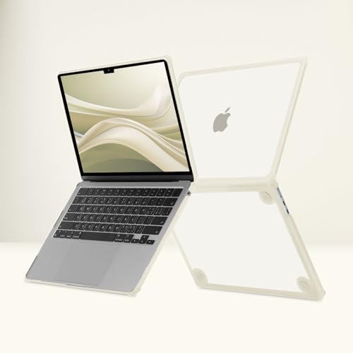 MOSISO Compatible with MacBook Air 13 inch Case M5 2026 M4 M3 M2 2025-2022 | A3449 A3240 A3113 A2681, 3 in 1 Kit Crack-Resistant Heavy Duty Protective Hard Shell Case Cover with TPU Bumper, Beige - color: Beige