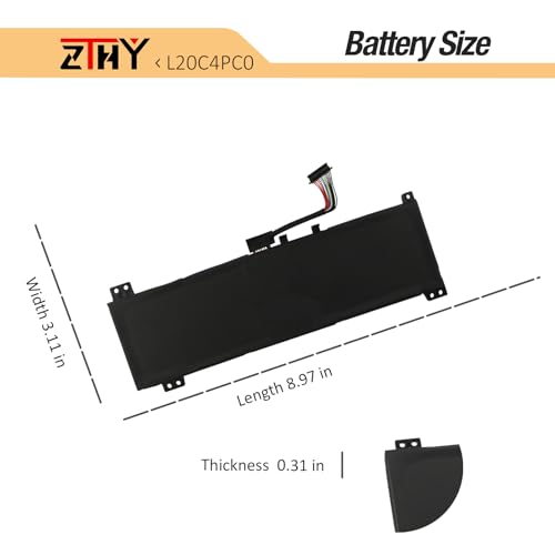 L20C4PC0 L20D4PC0 Battery Replacement for Lenovo Legion 5-15ACH6 5-15ACH6A | 5-15ACH6H 5-15IAH7 5-15IAH7H 5-15ITH6 5-15ITH6H Ideapad Gaming 3-15ACH6 Series Laptop L20L4PC0 L20M4PC0 15.36V 60Wh 3910mAh - size: 9.06*3.15*0.35 inch L20C4PC0