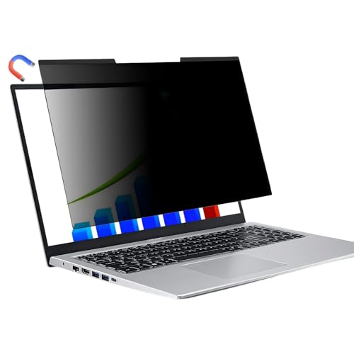 15.6-inch Magnetic Privacy Screen, Suitable for laptops with a 16:9 Detachable Anti-Glare Filter, Reduces Blue Light/Compatible with HP, Dell, Acer, Asus, Samsung, Lenovo and Other laptops.