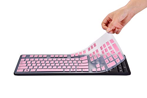 Keyboard Cover for Dell KB212-B & Dell 2GR91 4G481 KB4021 Slim USB 104-Key Keyboard, Dell KB212-B Keyboard Skin Protector - Pink - color: Pink