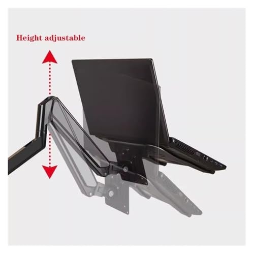 Height - adjustable monitor stand arm Laptop Arm Mount for Desk Holds 4.4-19.8lbs, 2 in 1 Adjustable Gas Spring Arm Single Monitor Desk Mount with Tray for 17"-30" Screens or 10"-16" Laptops Wall - mo