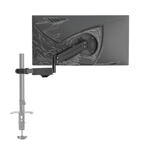 suptek Single Monitor Arm for Desk Mount Stand,Adjustable Monitor Arm for 17 to 32 inch Screen, Support Weight up to 22lbs, Mounting Holes 75x75mm to 100x100mm,Pneumatic Pole Mount Arm Black - size: Pole Mount Arm