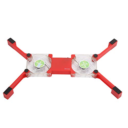 Laptop Cooling Pad, USB Foldable Radiator Cooler Stand Light Portable with Fans and LED Light, Suitable for Notebook Computers(RED)