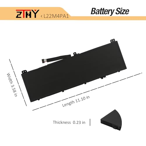 L22C4PA1 L22M4PA1 Battery for Lenovo Yoga 7 14IRL8 14ARP8 16IRL8 16ARP8 | For Yoga 7 2-in-1 14IML9 14AHP9 16IML9 16AHP9 Series Laptop L22D4PA1 5B11K38966 SB11K38964 15.36V 71Wh 4623mAh 4-Cell - size: 11.10*3.58*0.23inch L22M4PA1