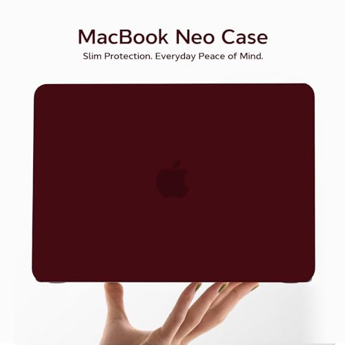 B BELK for MacBook Neo Case 13 inch 2026 Release Model A3404, Burgundy | Scratch Resistant Protective Matte Hard Shell for Mac Neo Case with Keyboard Cover & Screen Protector, Lightweight, Snap-On - color: Burgundy