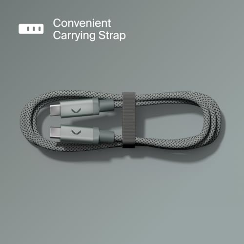 Clemm USB C to USB C Cable 100W 6.5ft, USB 3.2 Fast Charging Nylon Braided, Data Transfer & Video Output, Compatible with iPhone 17/16/15, Samsung Galaxy S25/S24, iPad Pro, MacBook Pro, Muted Gray - color: Muted Gray, size: 6.5ft, style: USB-C to USB-C