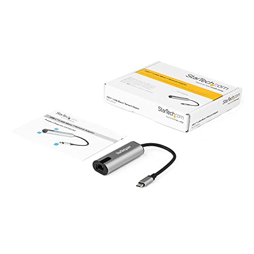 StarTech 2.5GbE USB C to Ethernet Adapter, NBASE-T NIC, 3.1 Laptop, MacBook | Thunderbolt 3 Compatible, 2.5/1G Multi-Speed, MacBook Pro, Surface, Windows & Mac