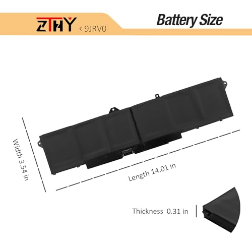 9JRV0 Battery Replacement for Dell Latitude 5521 5531 Precision 3561 3571 | 3581 3591 Alienware m17 R5 AMD/ Alienware m18 R1 R2/ Alienware m18 R1 AMD Laptop Series 0P3TJ 05RGW 53XP7 11.4V 97Wh 8071mAh - size: 13.78*3.50*0.32 inch 9JRV0