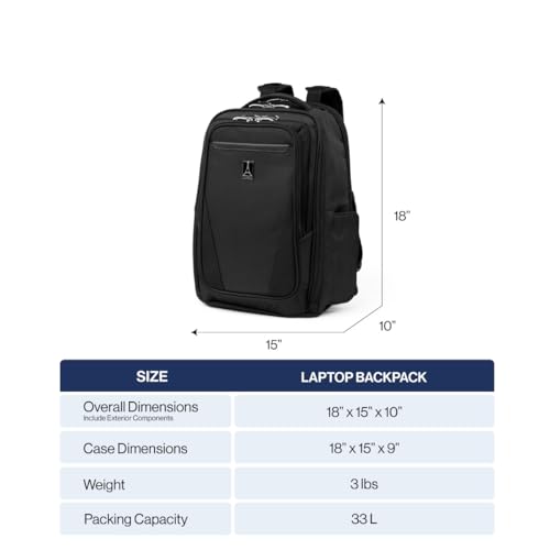 Travelpro Maxlite Travel Laptop Backpack, Black, 18-Inch