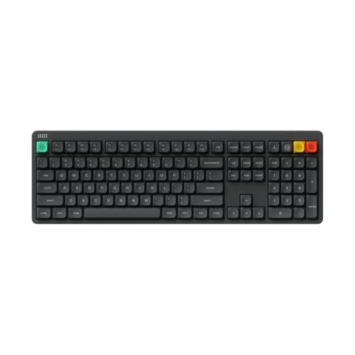 NuPhy Node100 Wireless Mechanical Keyboard, Hot Swappable Custom Bluetooth Keyboard, 109 Keys Computer Gaming Keyboards, Supports Touch Gestures, PBT Keycaps, RGB Backlit, Bluetooth/2.4GHz/USB-C - color: Gray, size: High-profile Red Max Switch