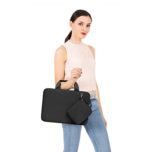 MOSISO Laptop Case 13 inch, Laptop Sleeve Carry Computer Bag | Compatible with MacBook Neo 13/Air M5 M4 M3 M2 M1/Pro M2 M1, Neoprene Bag with Handle&Detachable Small Case, Black - color: Black, size: 13 inch